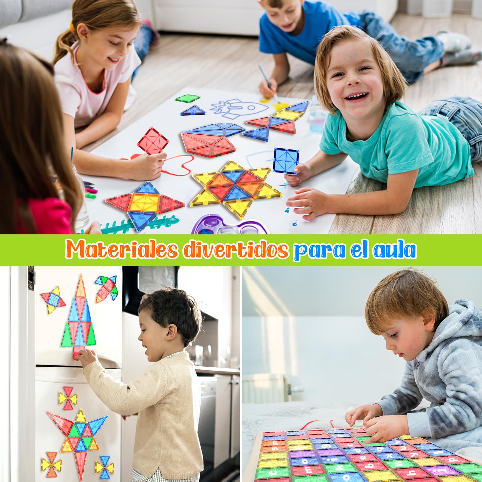 Bloques Magnéticos de Construcción Juguete Educativo Montessori para Niños y Niñas de 3 y 4 Años Bloques Magnéticos para Construcción Infantil Juguetes para Niños 3 Años Juguetes para Niños 3 Años