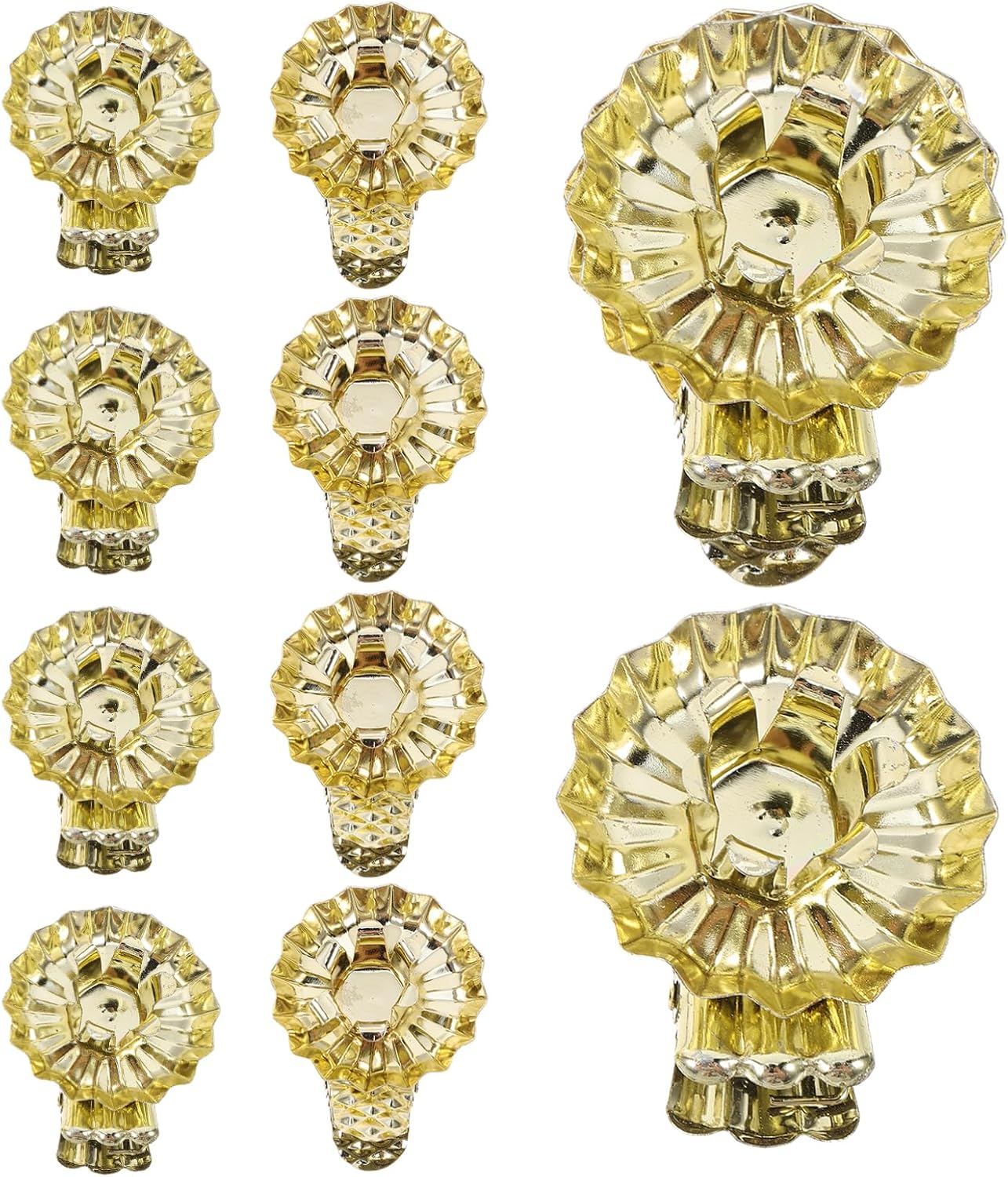 PRETYZOOM Candle Holder Clip for Tree 20pcs Christmas Tree Candle Clip Gold Candle Holders Clip Candlestick Holders Metal Candles Clips for Christmas Birthday Party