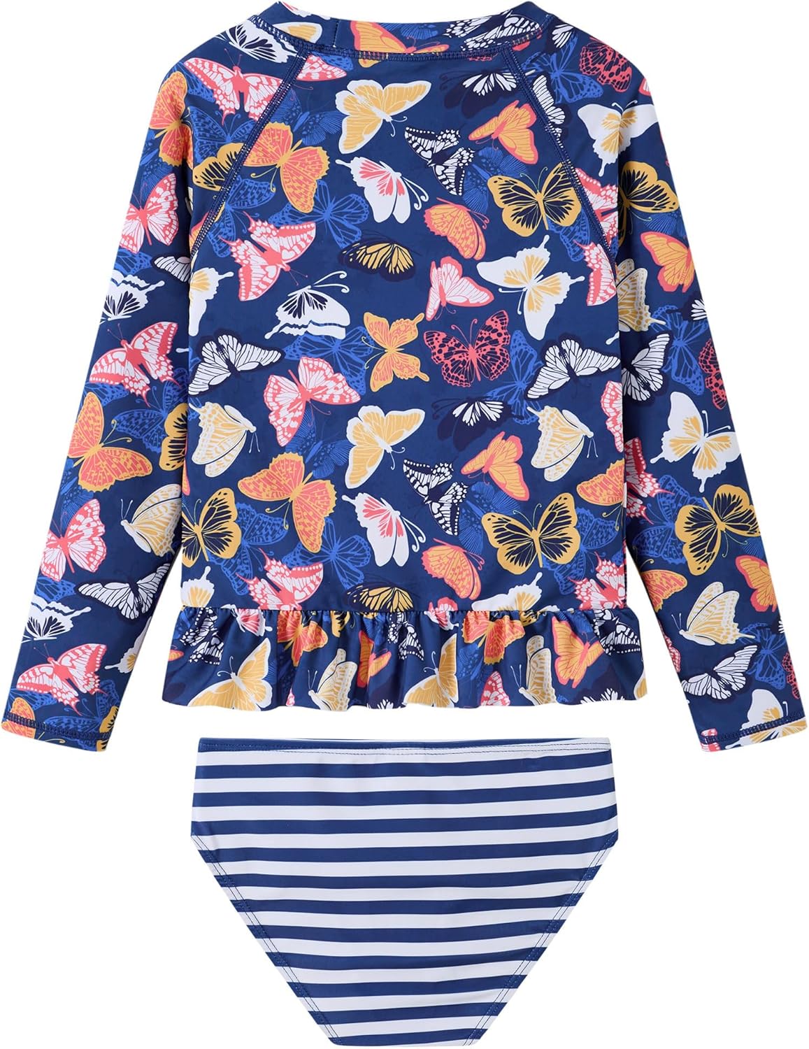 Girls Long Sleeve Rash Guard 2-Piece Swimsuit Set Bathing Suits UPF 50+ Sun Protection 3-8 Years - Image 2
