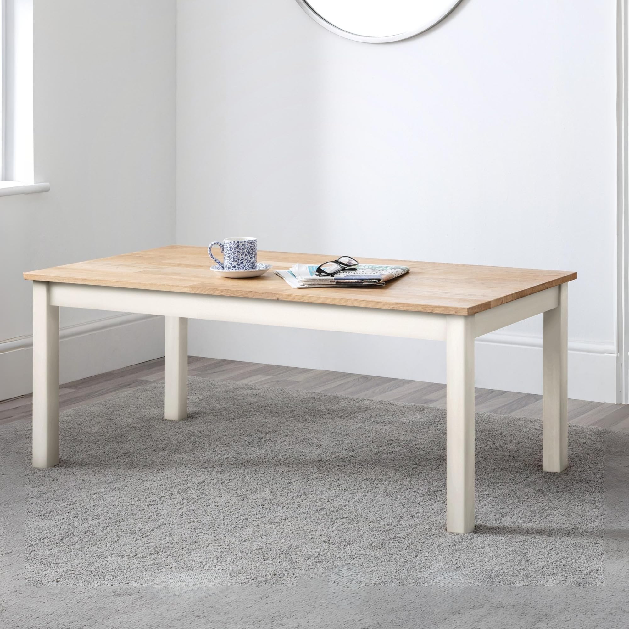 Julian Bowen Coxmoor Coffee Table - Ivory and Oak Tables