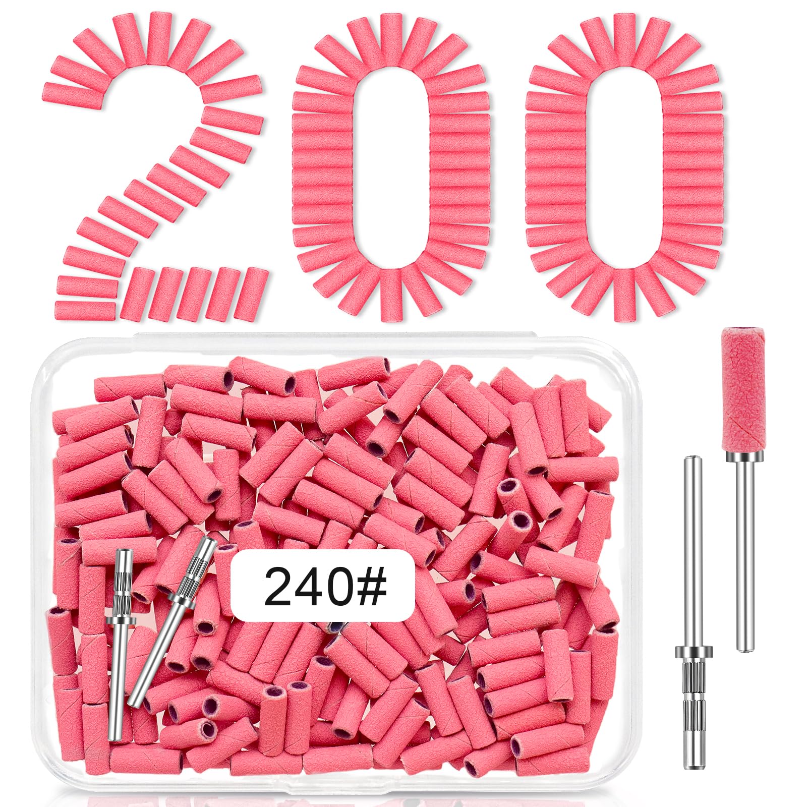 200 Pcs Small Sanding Bands for Nail Drill, 240 Grit