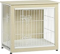 Vista 38 de DWANTON - Perrera con cojín, de madera, con puertas dobles, para interiores, XL, 43.3 pulgadas de largo, beige grisáceo