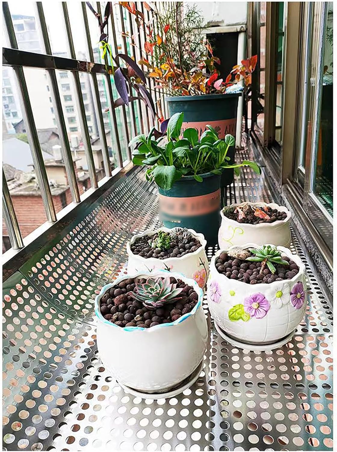 Stainless Steel Perforated Sheet, Anti-Theft Balcony Protection, Leak-Proof Window Pads, Durable Metal Panel (70x400cm) - Perfect for Safety & Ventilation