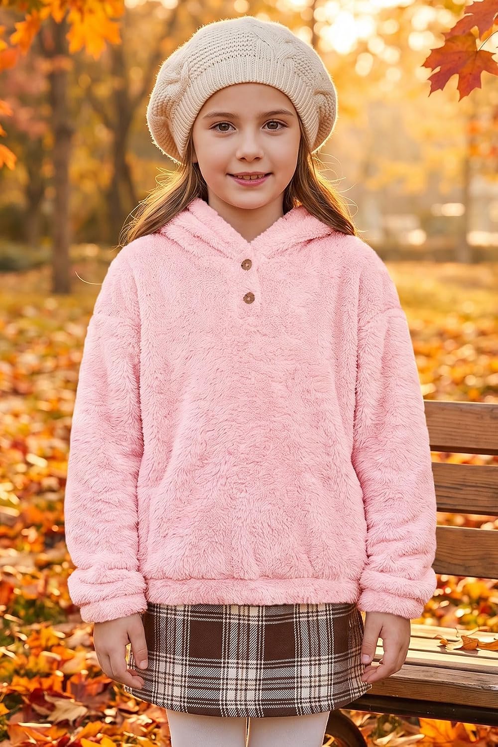 ZDC Kids Girls Fuzzy Sherpa Hoodies Sweatshirt 4-15 Years