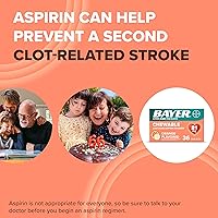 Vista 5 de Bayer Aspirina dosis baja 81 mg tabletas masticables para aliviar el dolor, sabor naranja, 216 tabletas (paquete de 6)