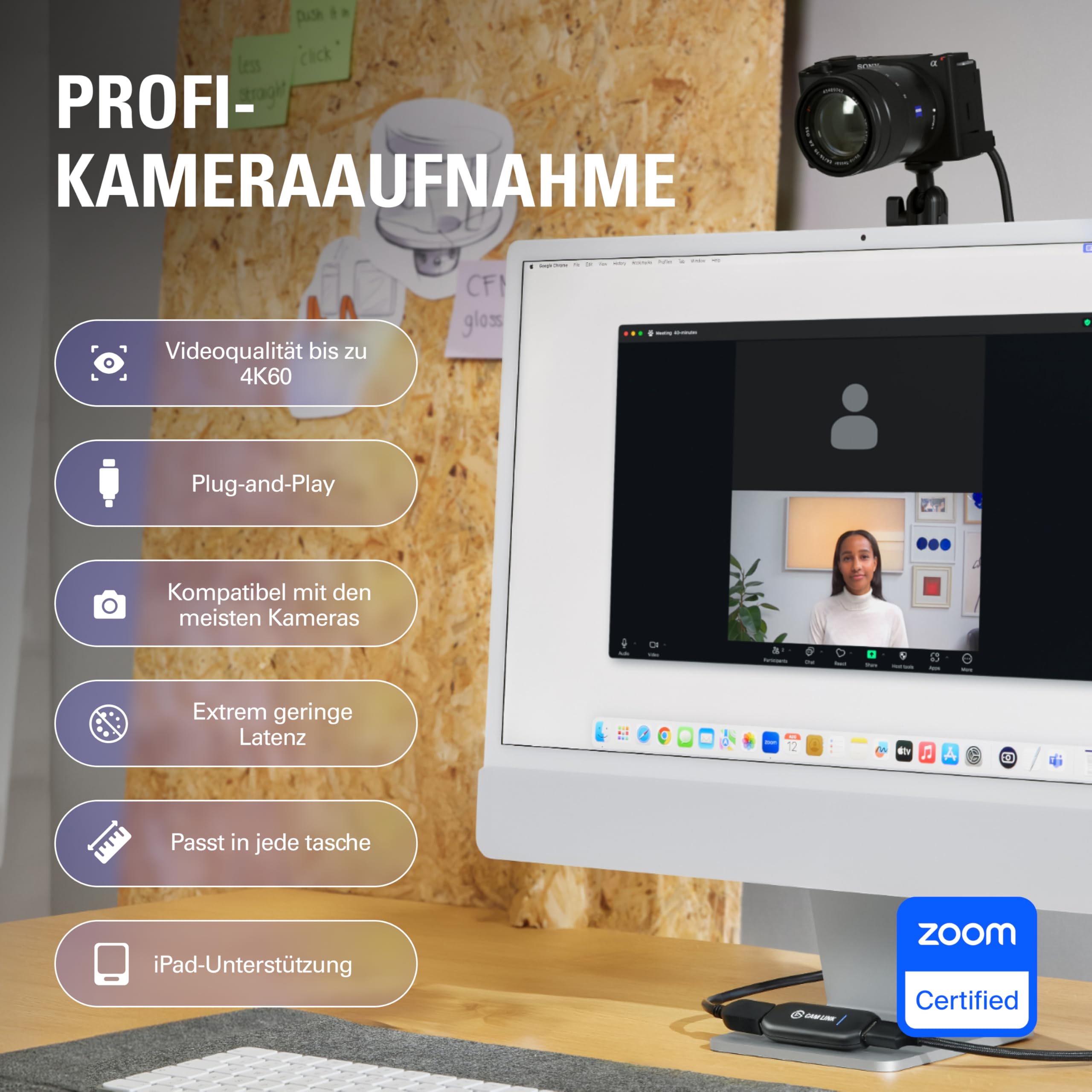 Elgato Cam Link 4K externe Capture Card HDMI zu USB 3.0 1080p60 4K30-4K60 für DSLR Camcorder Webcam PC Mac iPad