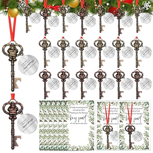 Tioncy 40 Sets Christmas Tree Key Ornament Gifts for Coworkers