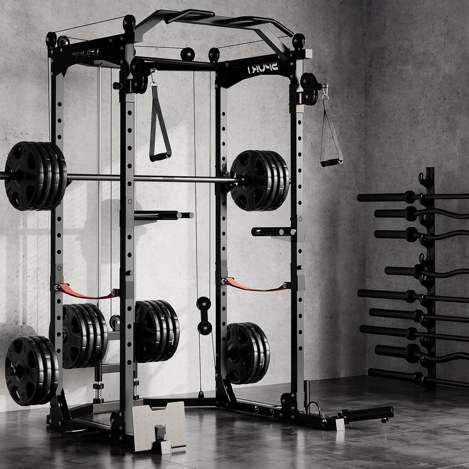 HOMLANE HOMLANE Power Cage – 2000lbs Capacity with Multi-Function Attachments