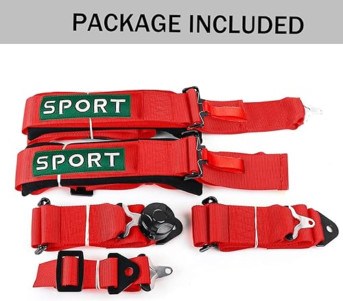 Miniatura 5 de DING.PAI Seat Bealt - Arnés de seguridad para carreras de 5 puntos con almohadillas de hombro ultra cómodas y resistentes, arnés de seguridad