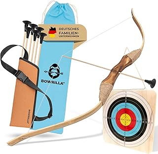 Sponsored You’re seeing this ad based on the product’s relevance to your search query.Learn more about this advertisement BOWRILLA® Arrow and Bow Children's Set with 6 Suction Cup Arrows, Wooden Target and Quiver Archery Children's Toy for Indoor and Outdoor Games from 4 Years for Right and Left-Handed Users