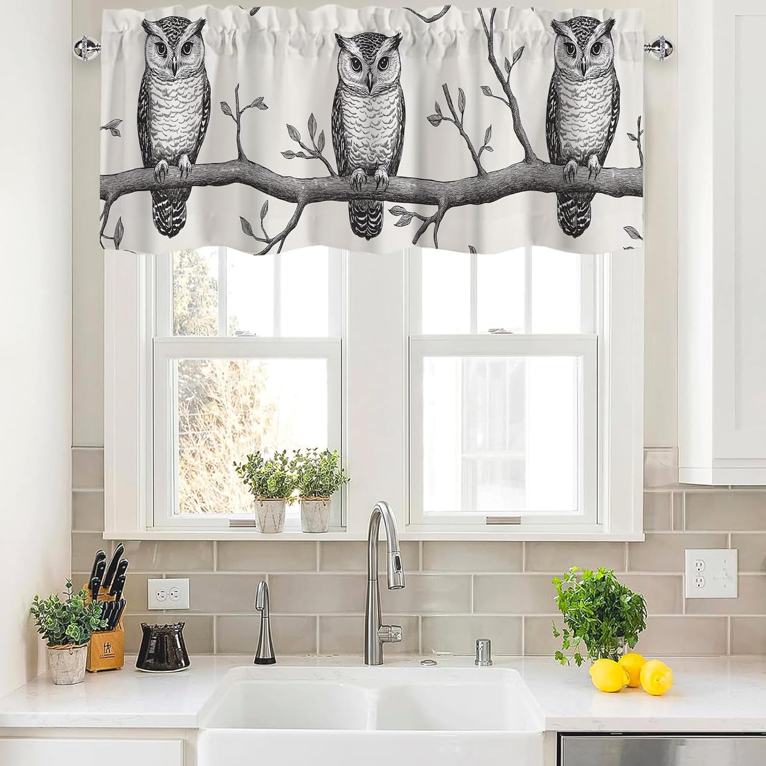 Sunflower Bee Gnomes Valances for Windows 2 Pack,Rod Pocket Valance Curtains,Small Window Treatment Valances for Kitchen Living Room,Bedroom,Bathroom,Home Decor,18x54 Inch,2 Panel