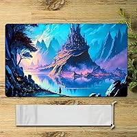 Vista 2 de Fantasy AI TCG - Tapete de juego de 24 x 14 pulgadas para MTG DTCG CCG RPG, tarjeta de intercambio entintada, alfombrillas de juego de superficie