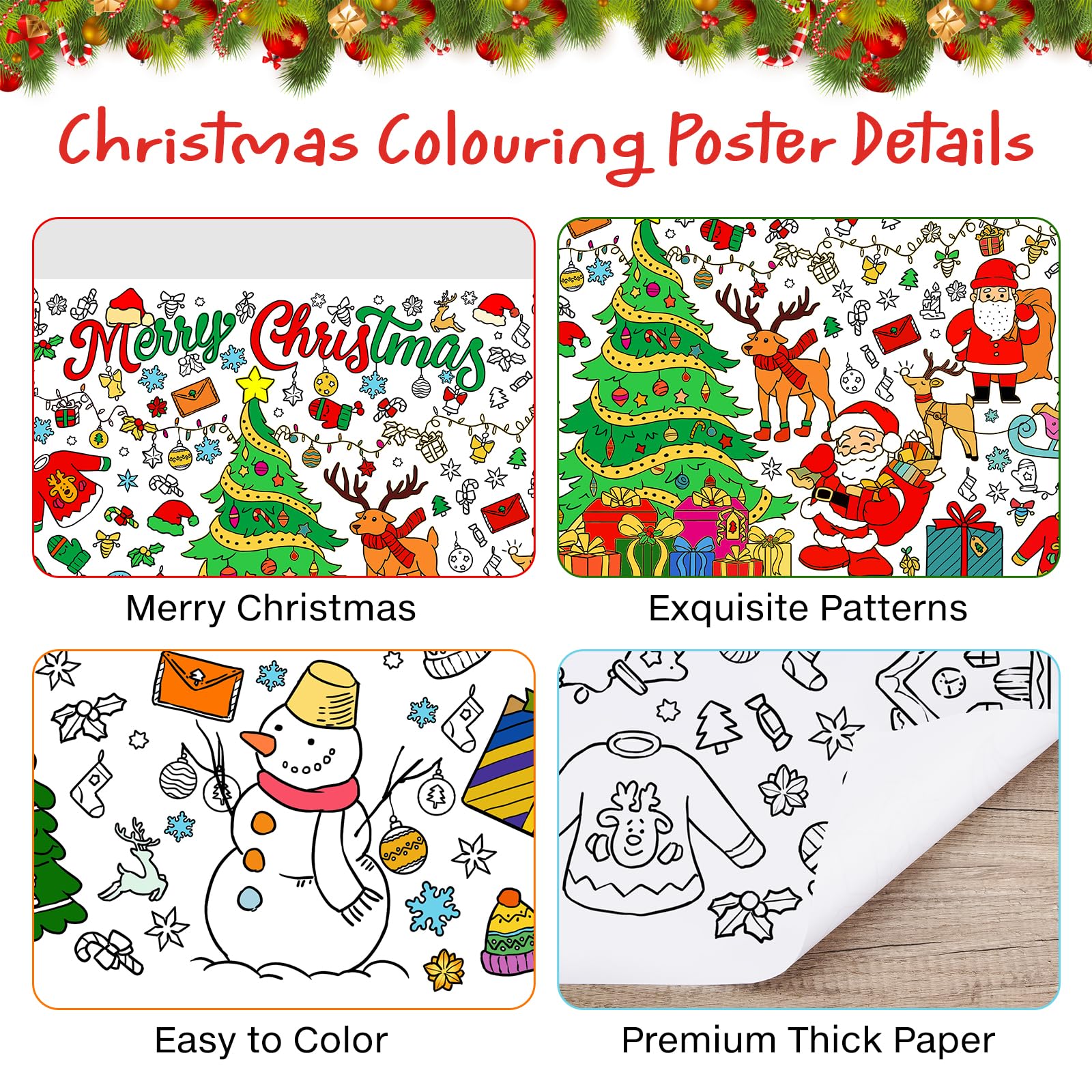 Leikedun Christmas Colouring Table cloth - Image 3