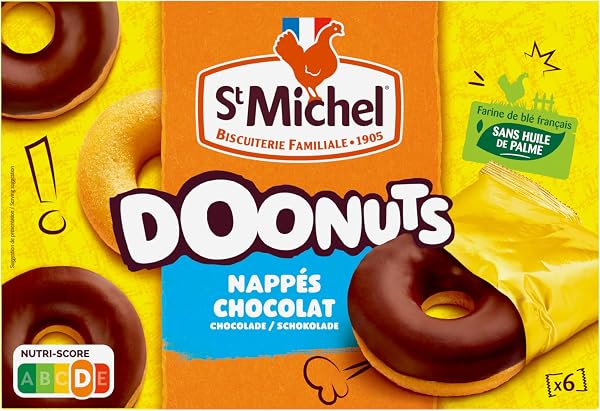 St Michel Doonuts, Nappés Chocolat, 6 Donuts, 180g - 1