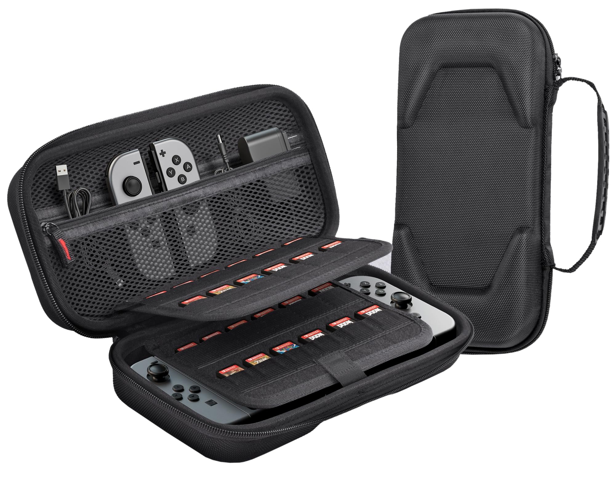 ERTYOIUJF Custodia da trasporto compatibile con Nintendo Switch 2 (2025), custodia da viaggio portatile con guscio rigido, ampio spazio con 24 cartucce per giochi per console Switch e accessori