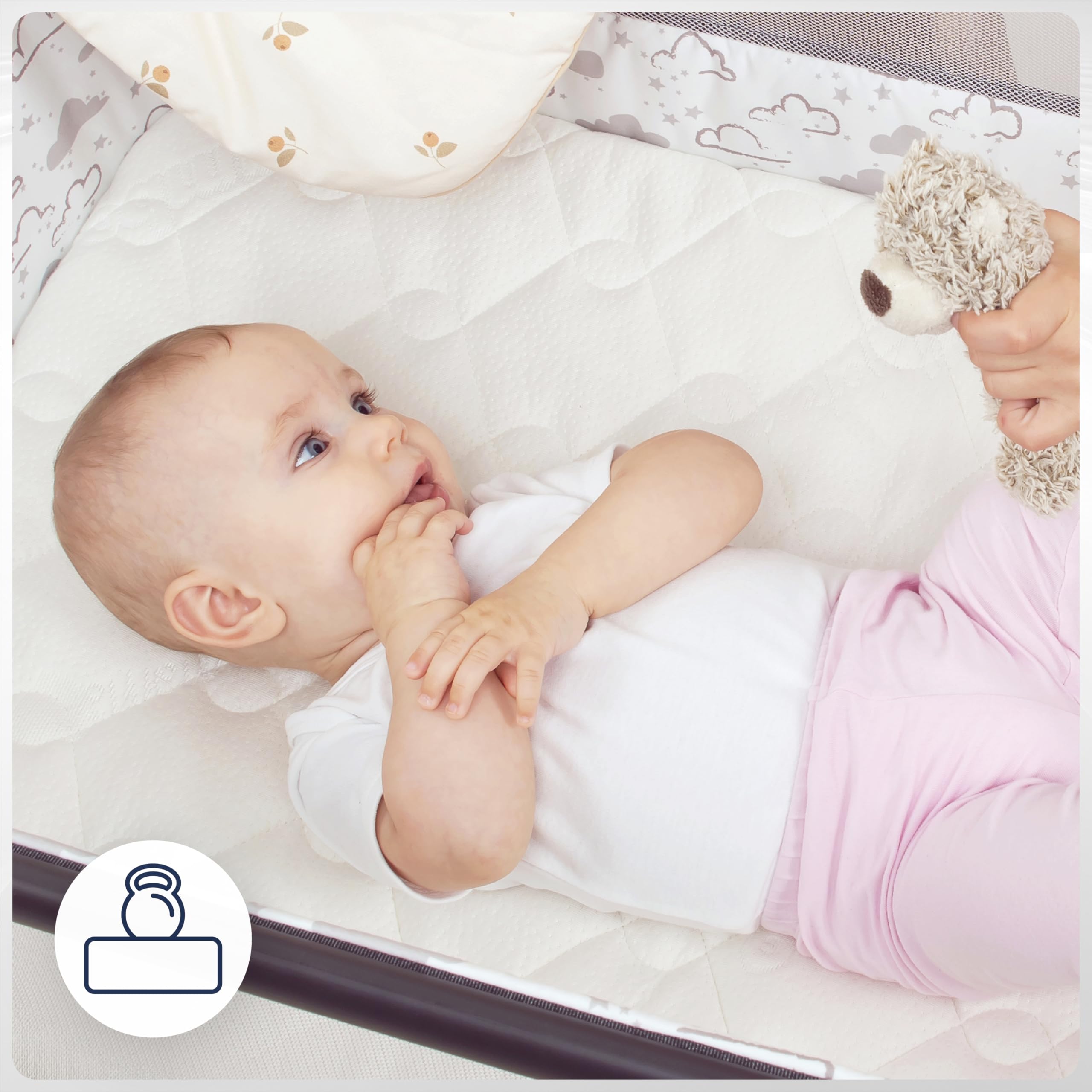 Baby Matratze Kompatibel mit Kinderkraft Neste up 2, Maxi Cosi Iora Air, Graco Sweet2Sleep, Lionelo Thomi Plus 81x46 cm für Beistellbett für Kinderbett Kindermatratze für Stubenwagen und Wiege