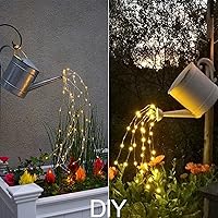 Vista 5 de Guirnalda de luces impermeables para decoración de cascada, 10 hebras 200 LED guirnalda de luces de hadas de batería luces de alambre plateado