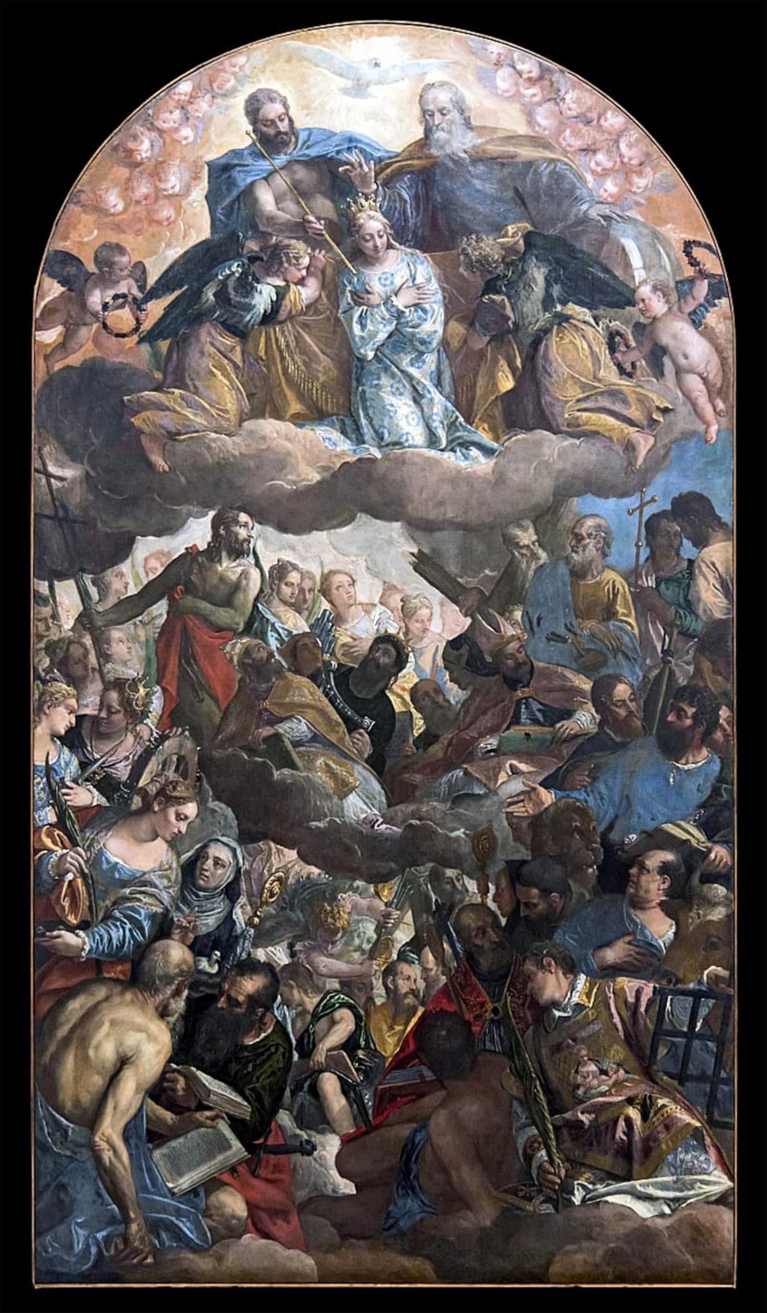 Serendipitp No Frame Abstract Painting Mural Print Picture Wall Decor Painting Coronation Of Mary By Paolo Veronese Vintage Wall Artwork For Home Decor 60X90cm