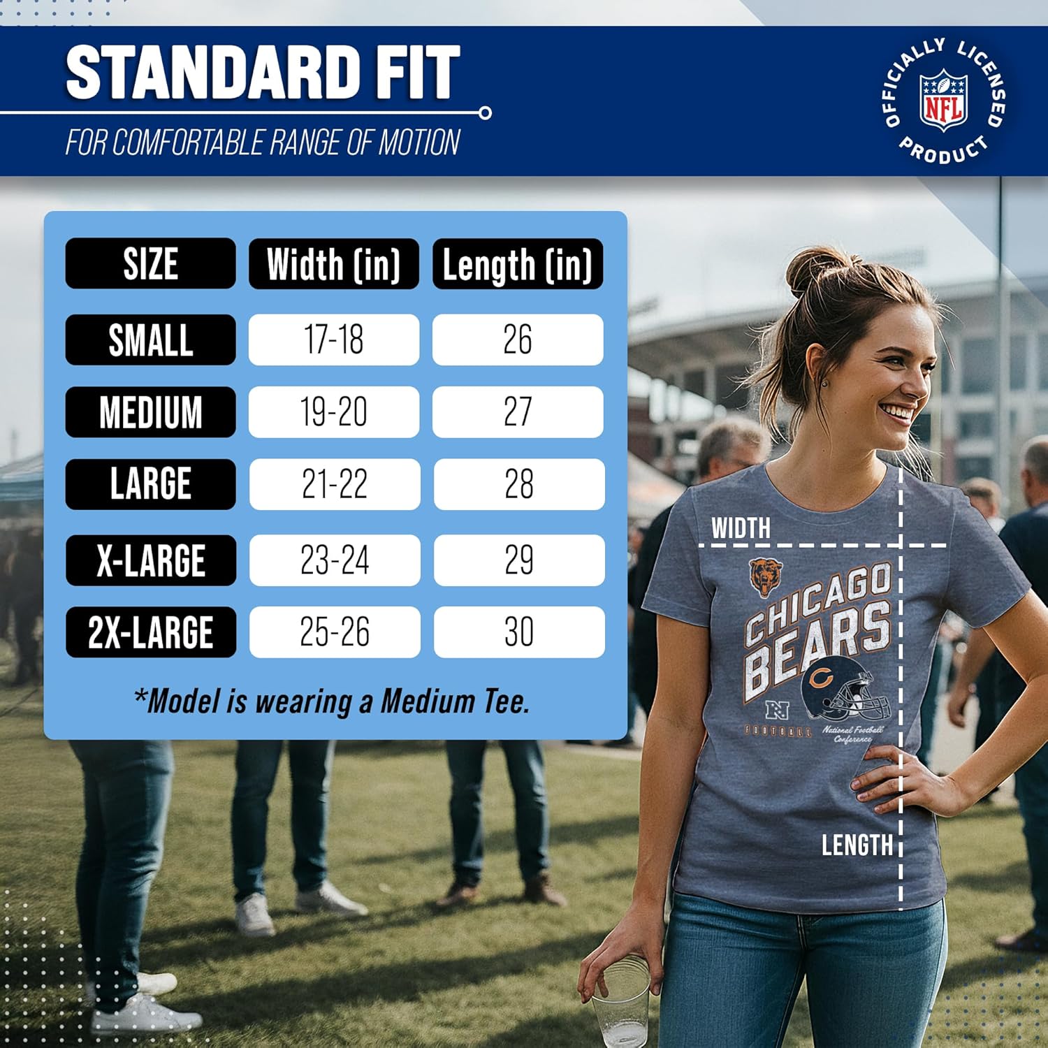 Team Fan Apparel NFL Womens Distressed Helmet Tag-Less Soft T-Shirt, Ladies Football Tee, Officially Licensed - Image 6