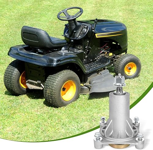 Miniatura 7 de Belleone Paquete de 2 conjuntos de husillo 187292 para Craftsman Husqvarna Ariens Poulan Pro, 587819701 Conjunto de mandril para cortacésped de