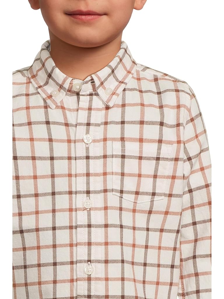 Multi Janie and Jack Plaid Twill Button Down Shirt (Infant)