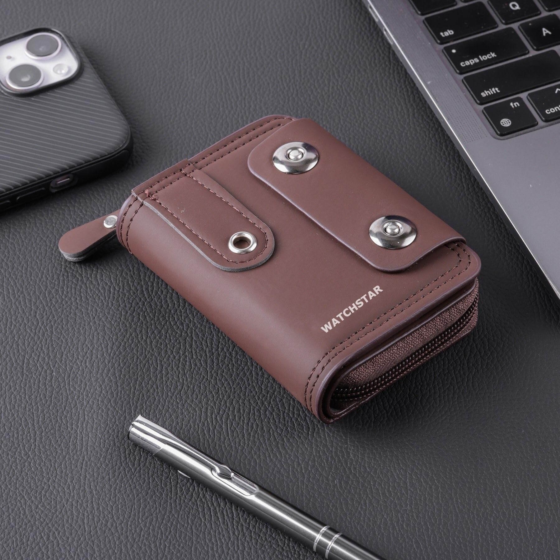 Slim Skinny Fit Card Wallet for Men and Women (43.44#New Magnet Dark Brown Kard)-picture-27