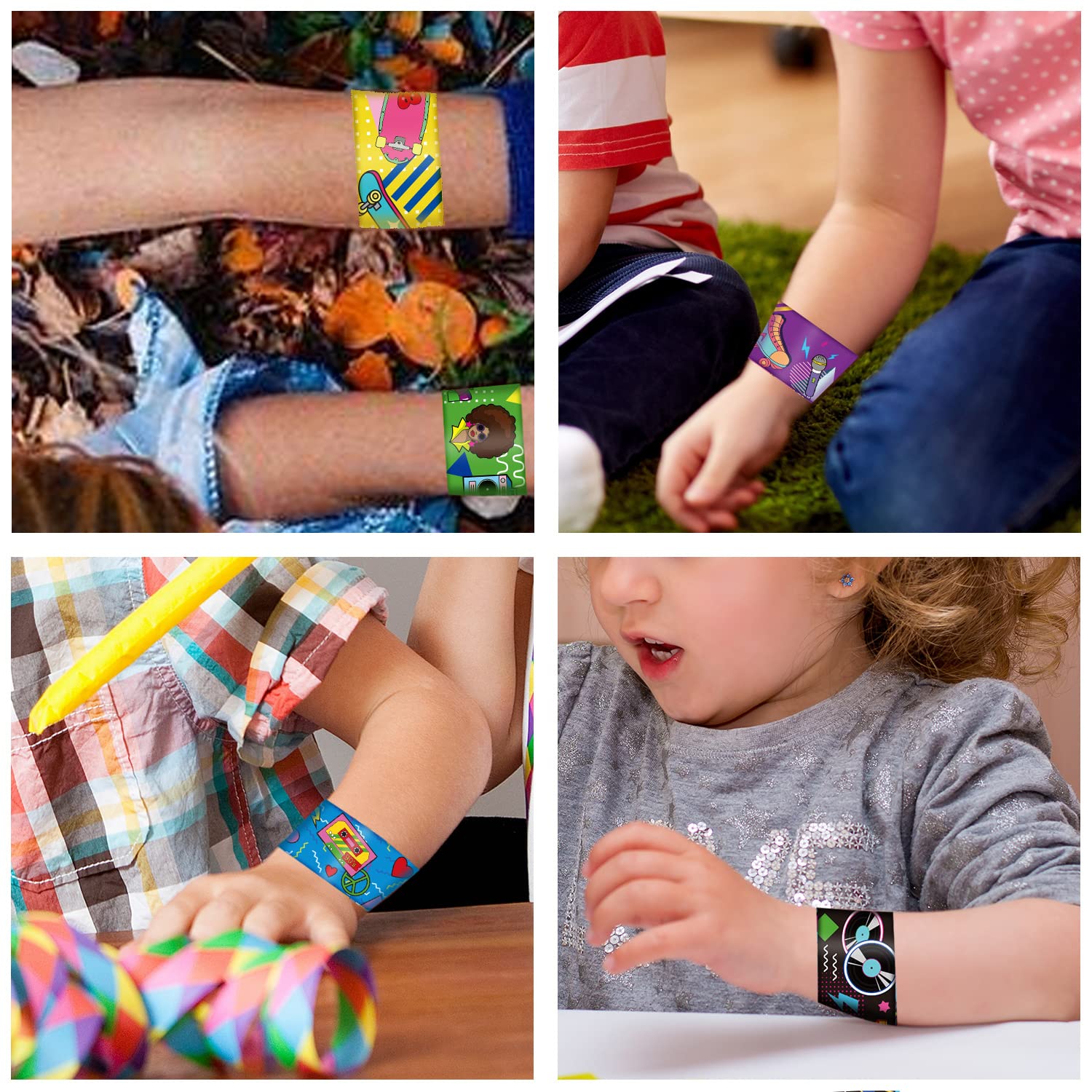 Amazon | 60個 80年代 90年代 パーティー 記念品 スラップブレスレット