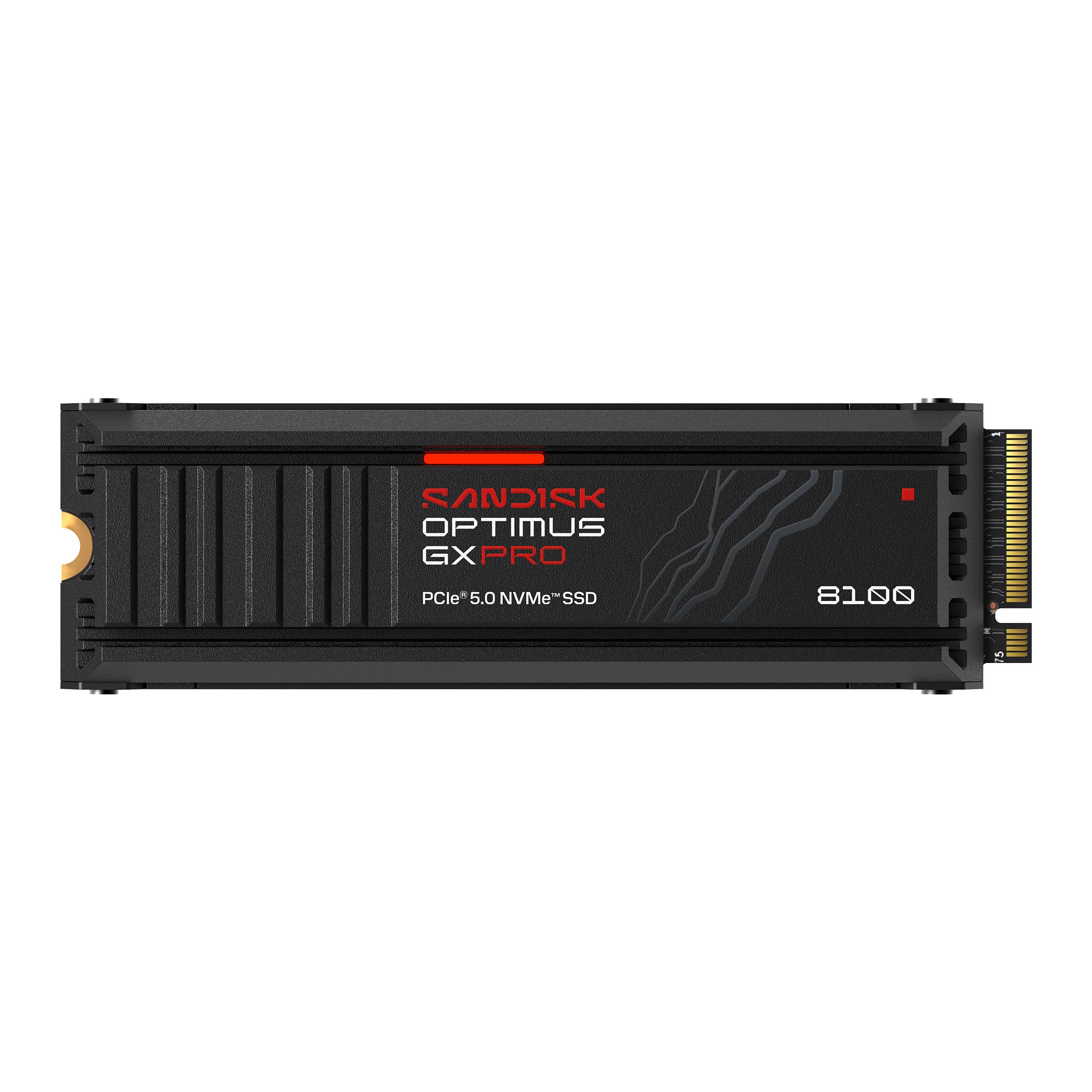 SANDISK Optimus GX PRO 8100 PCIe Gen 5 NVMe SSD with Heatsink 8TB (Up to 14,900/13,200MB/s read/write speeds, Next Gen TLC 3D CBA NAND, Up to 4,800TBW)