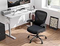 Vista 6 de Silla ergonómica de oficina – Sillas de escritorio de computadora en forma de X cómodas, silla de juegos de malla con respaldo alto con soporte
