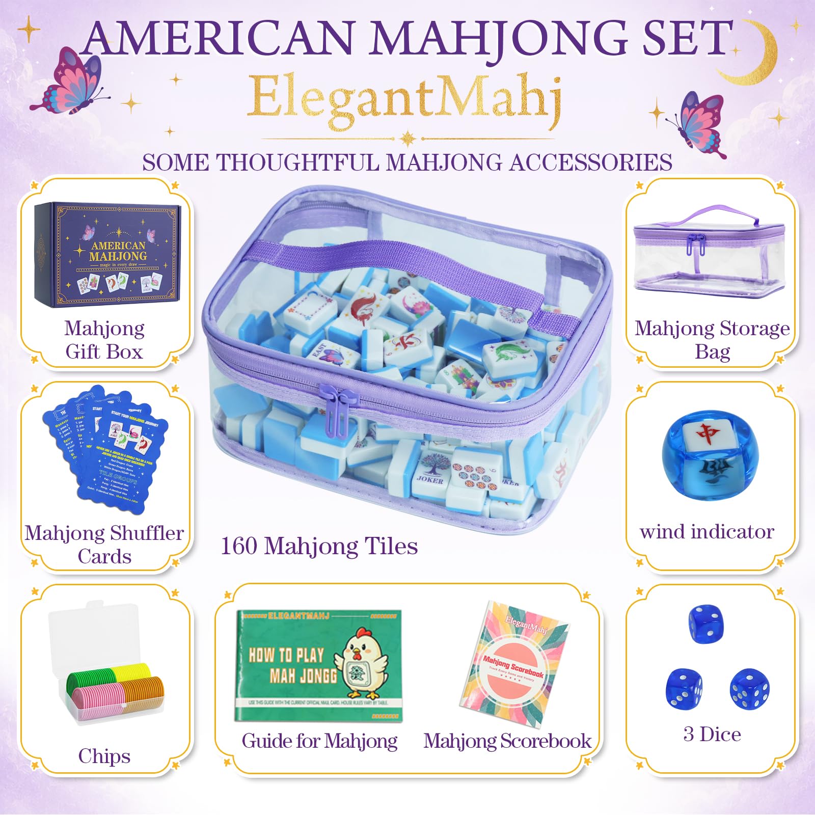 Set di piastrelle Mahjong Mahjong in melamina con incisione