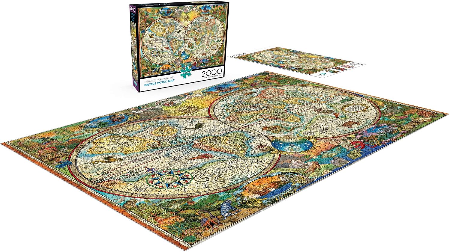 Buffalo Games - Vintage World Map - 2000 Piece Jigsaw Puzzle