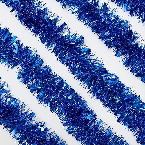 YYCRAFT Guirnalda de oropel metálico real para árbol de Navidad, 3 pulgadas x 10 yardas