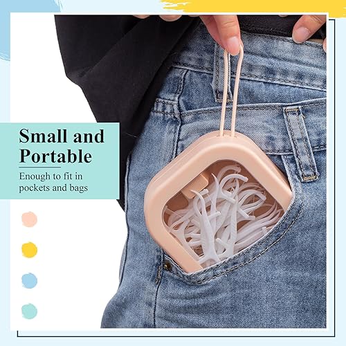 Miniatura 36 de Kathfly Organizador de lazos para el cabello blanco, 4 unidades, portátil, contenedor de almacenamiento para accesorios para el cabello, apilables