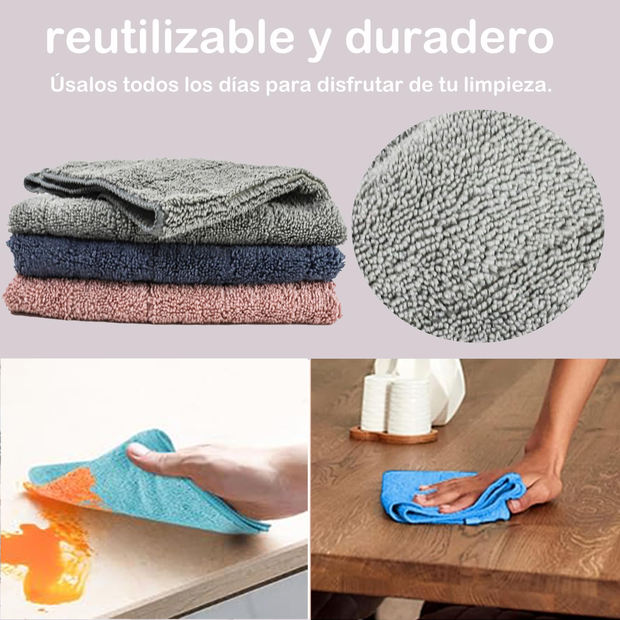 various Bayeta de Microfibra Limpieza 48 Unidades,Toalla Trapos de Limpieza Reutilizazbles,Paños de Limpieza Lavable sin Rayas sin Pelusa para Casa, Cocina, Coche,Multicolor 40x60cm