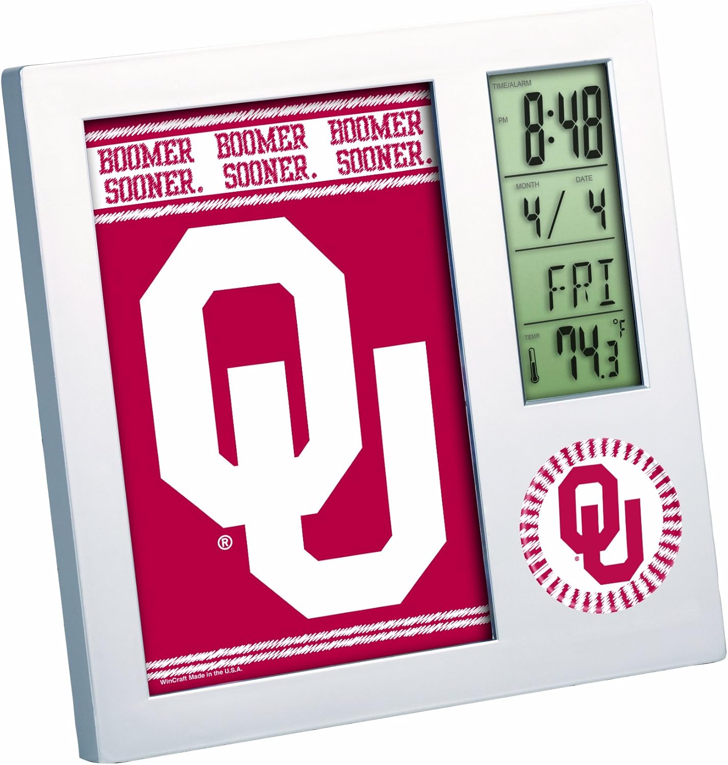 NCAA Oklahoma Sooners Digital Desk Clock Picture Frame
