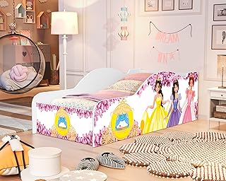Cama Carro Infantil Juvenil Com Proteção Lateral (Princesas)