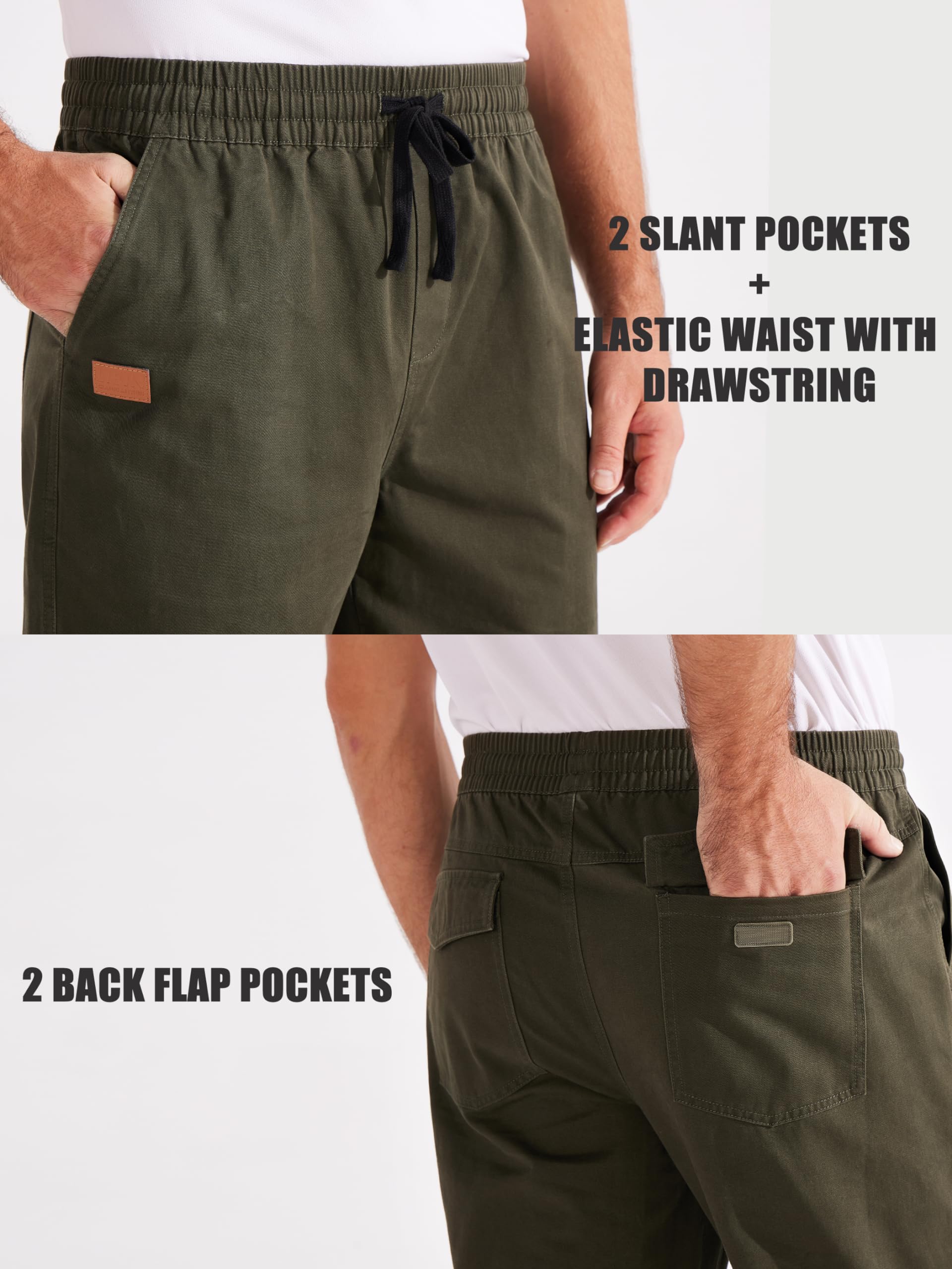 Libin Pantaloni da Jogging Casual da Uomo, in Twill, Stile Chino, Pantaloni Cargo per attività all'aperto, Escursionismo, Jogging, Pantaloni da Jogging