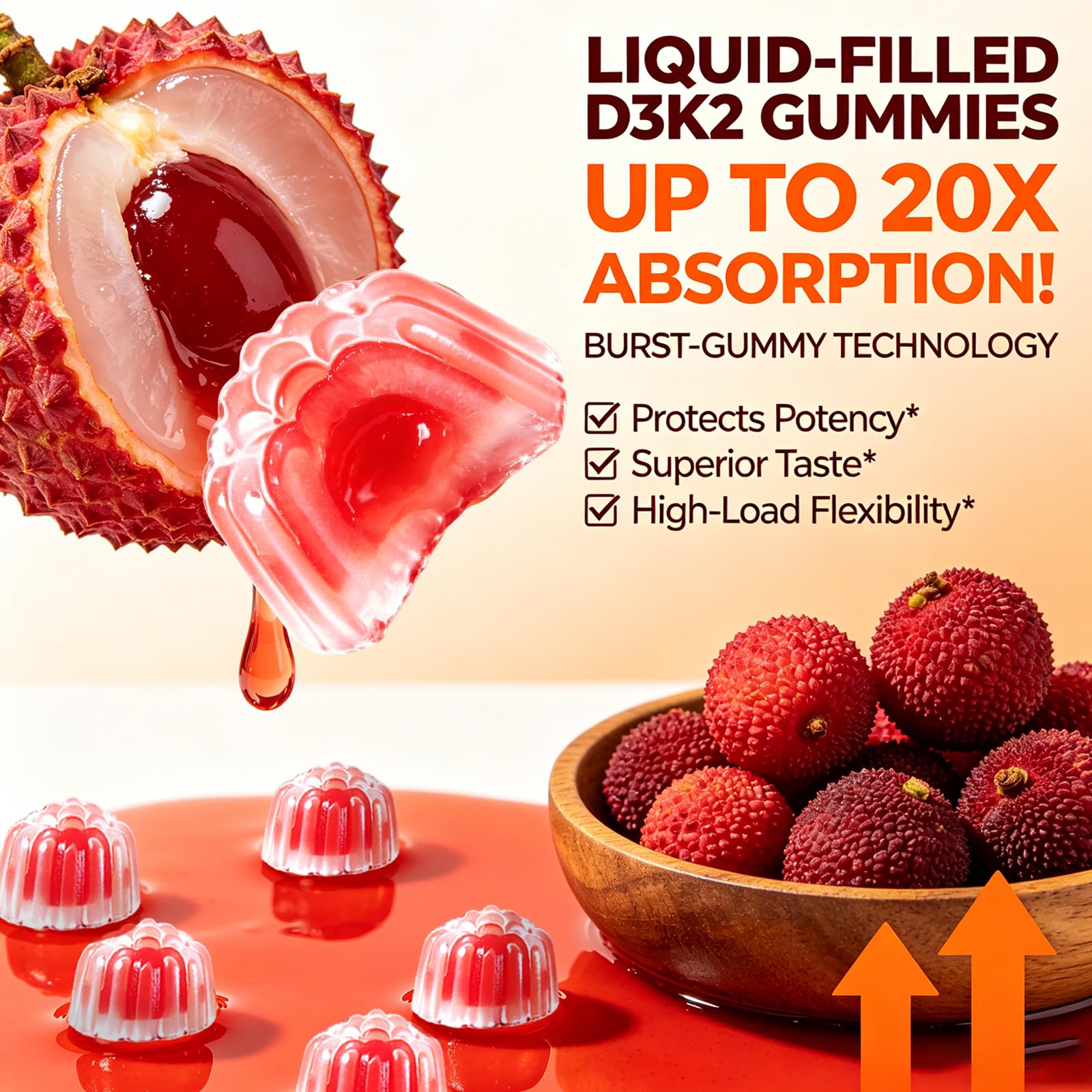 Vitamin D3 K2 Gummies - Vitamin D3 5000IU / 10000 IU and K2(MK-7) 250mcg — Amazon image 6