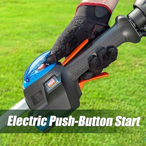 Miniatura 3 de LawnMaster NPTGCP2517B - Cortadora de cadena de gas sin tirones con arranque eléctrico de 25 cc, 2 ciclos de 17 pulgadas