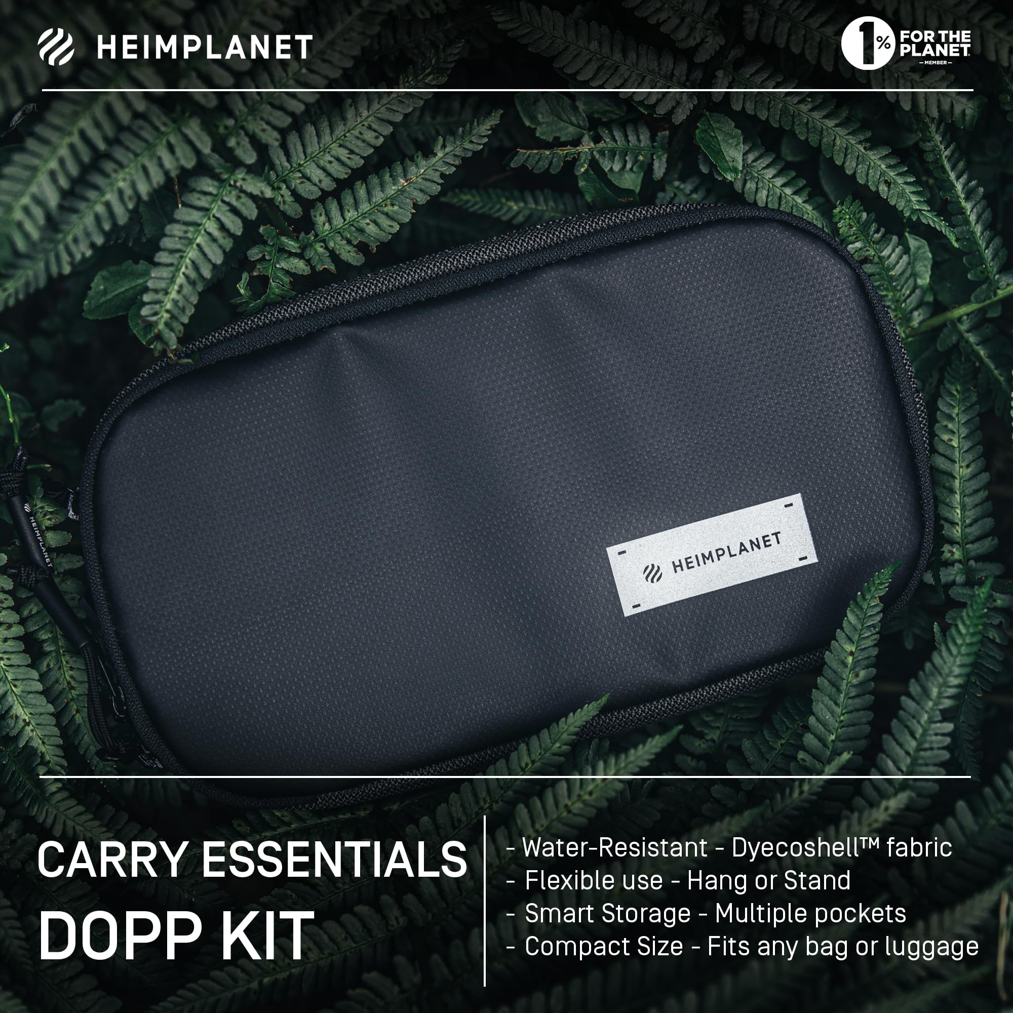 HEIMPLANET Original | HPT Carry Essentials – DOPP Kit Neceser | Neceser Resistente al Agua de Dyecoshell Resistente | Soporta un 1% para el Planeta