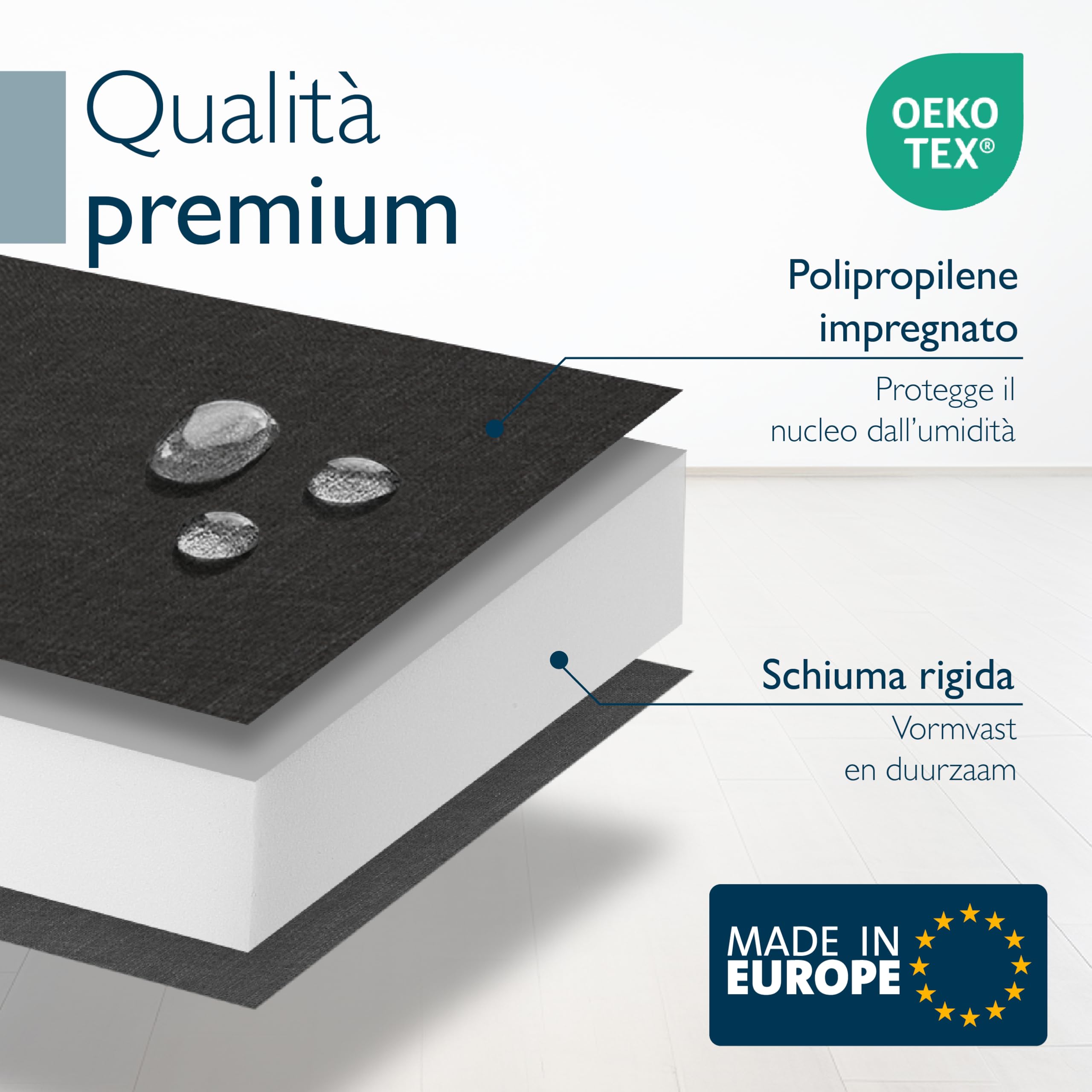 Beautissu Cuscino per panchina da esterno resistente alle intemperie | 140x40cm antracite con rivestimento sfoderabile e lavabile giardino panca imbottitura seduta Calme BK