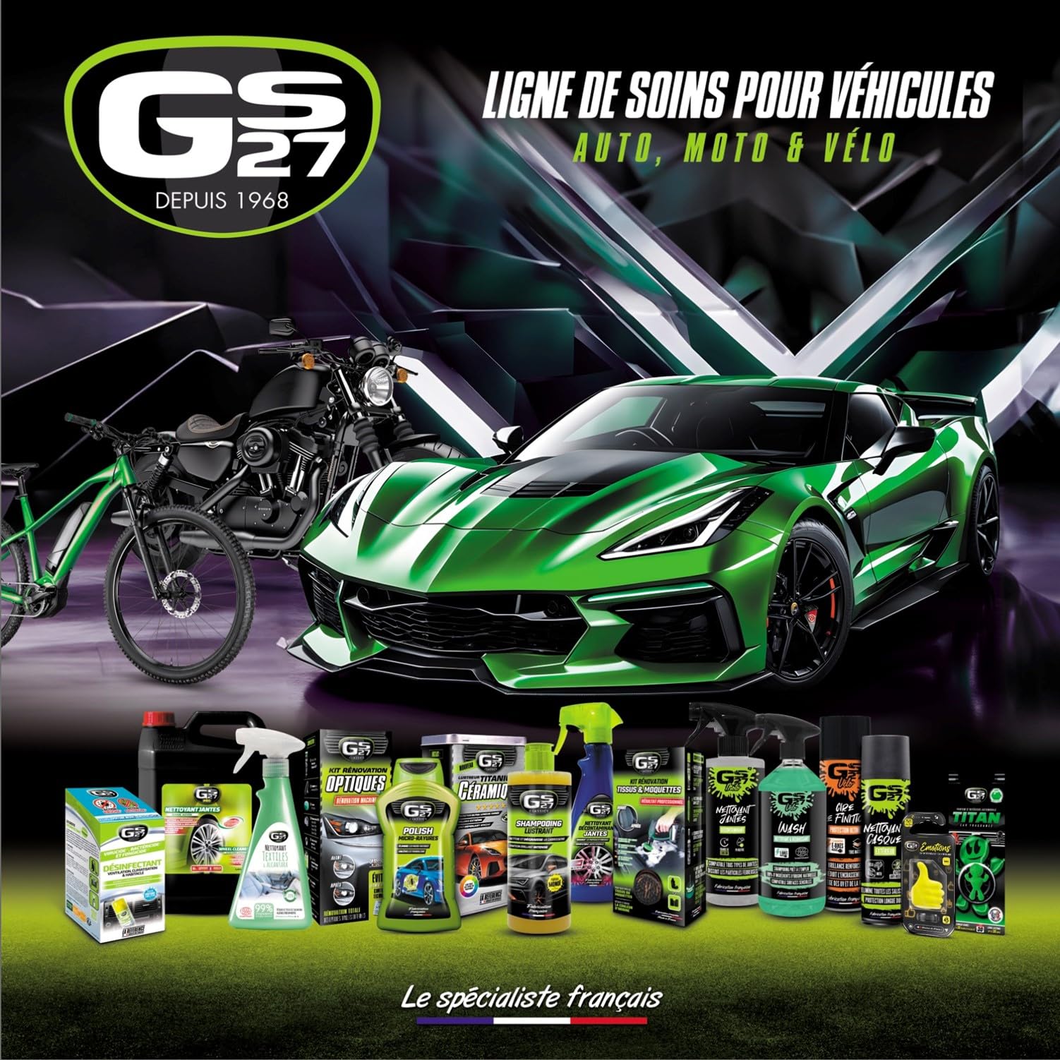 GS27 - Nettoyant Multi-Usages Extérieur pour Camping-Car, Van, Caravane et Bateau - Toutes Surfaces - Finition Brillante - Formule Concentrée - Format Compact - Fabriqué en France - 2L