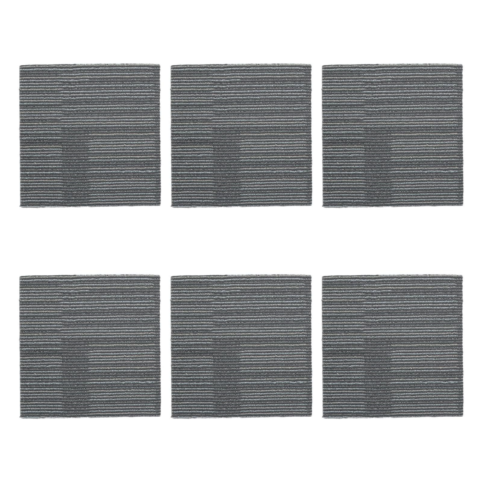 Lot de 6 tapis de sol autocollants - Tapis ignifugés carrés de 30 cm - Design prédécoupé auto-adhésif pour revêtement de sol - de cheminée ultra-résistant
