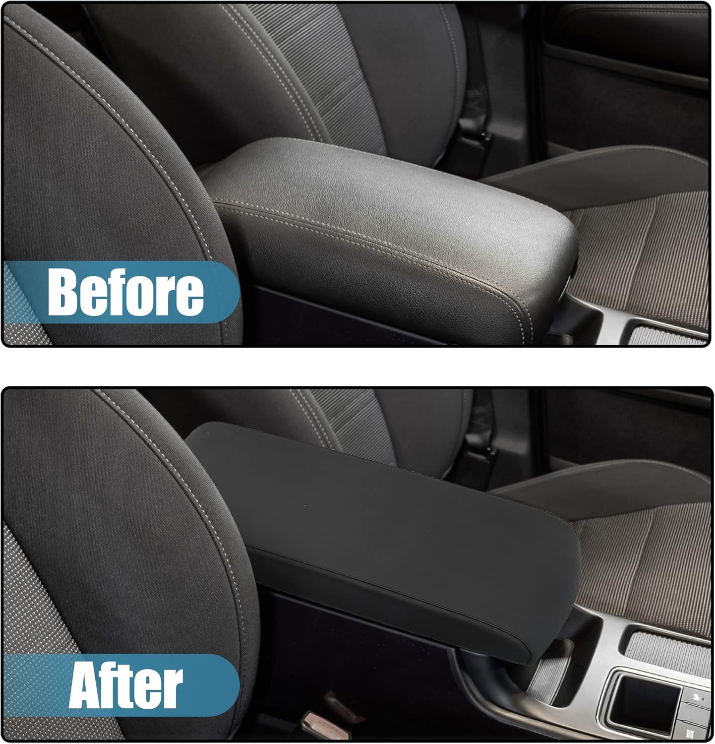 X AUTOHAUX Armrest Center Console Lid Cover Replacement for Ford Flex 2013 2014 2015 2016 2017 2018 2019 FA8Z-7406024-AB Black