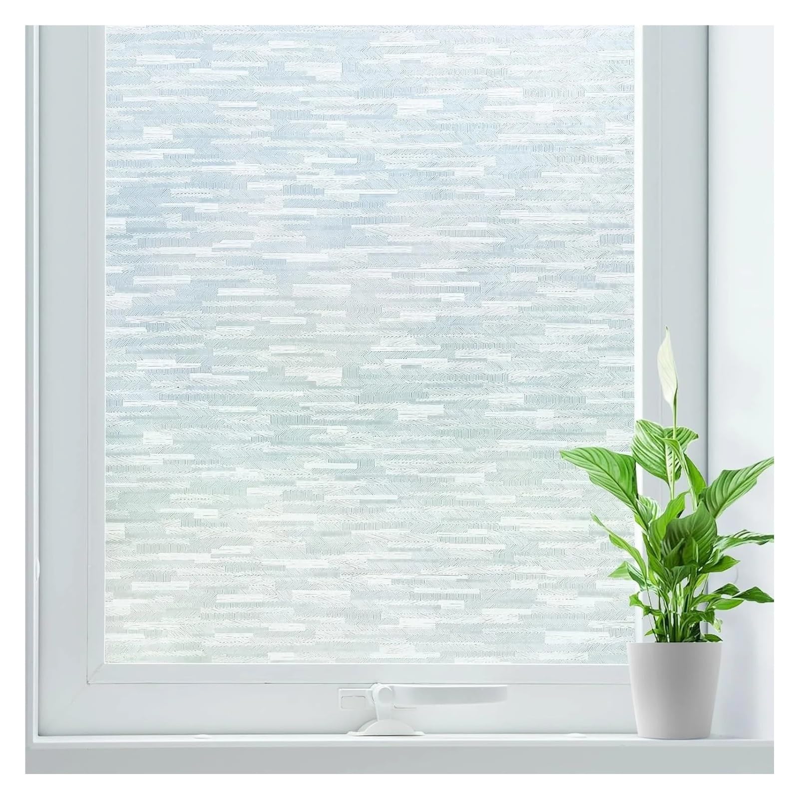 Window films Frosted Window Film Privacy Static Cling Blocking Removable Opaque Vinyl Stickers Non Adhesive For Home Office(30x500cm)