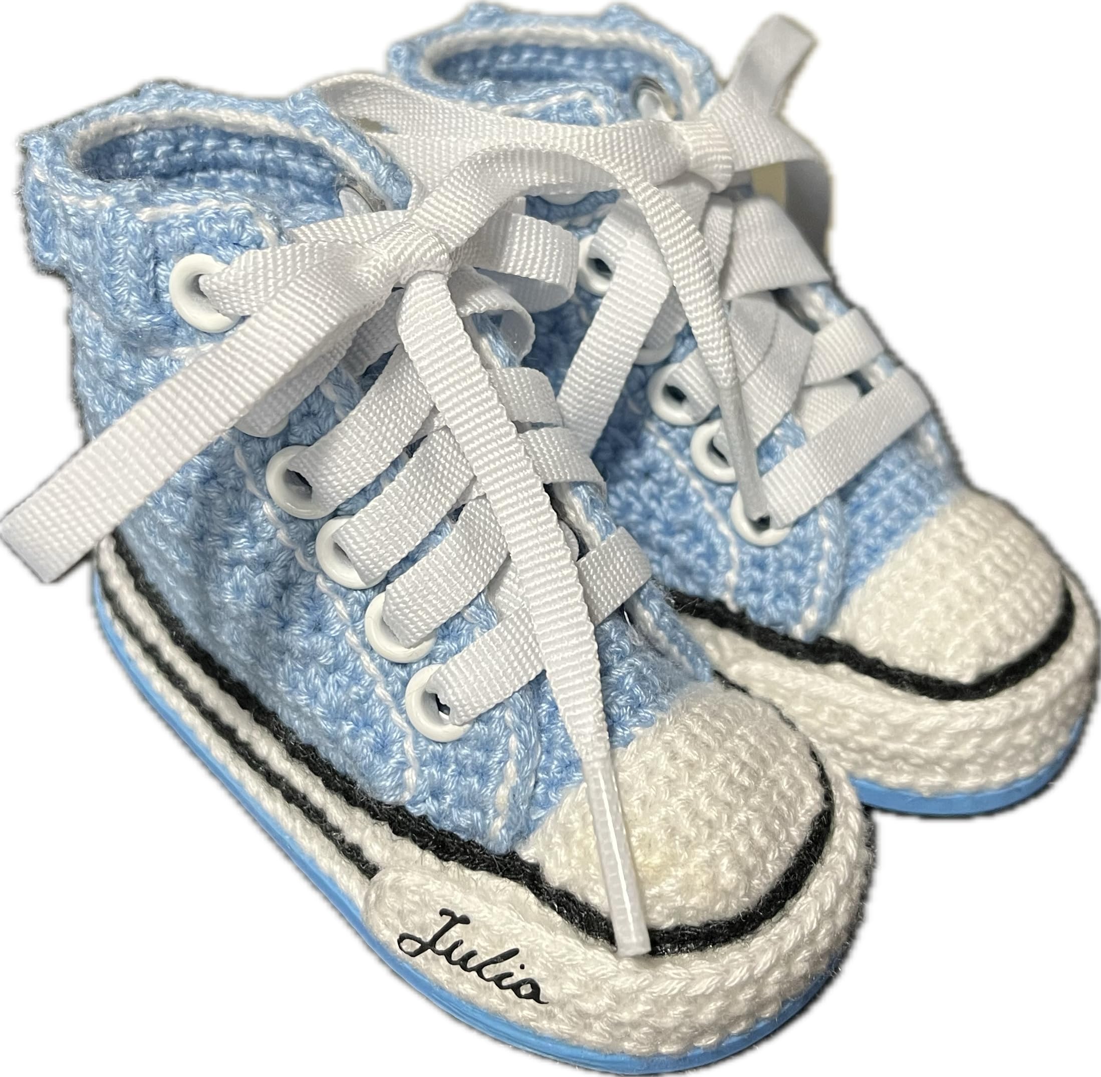 Scarpine Neonato realizzate con Uncinetto. Scarpe/Scarponcini Sportivi per Bebè, Lavorati all'Uncinetto Disponibile in Tutte Le Taglie Bambino. Ti regaliamo Il Nome del Bambino inciso