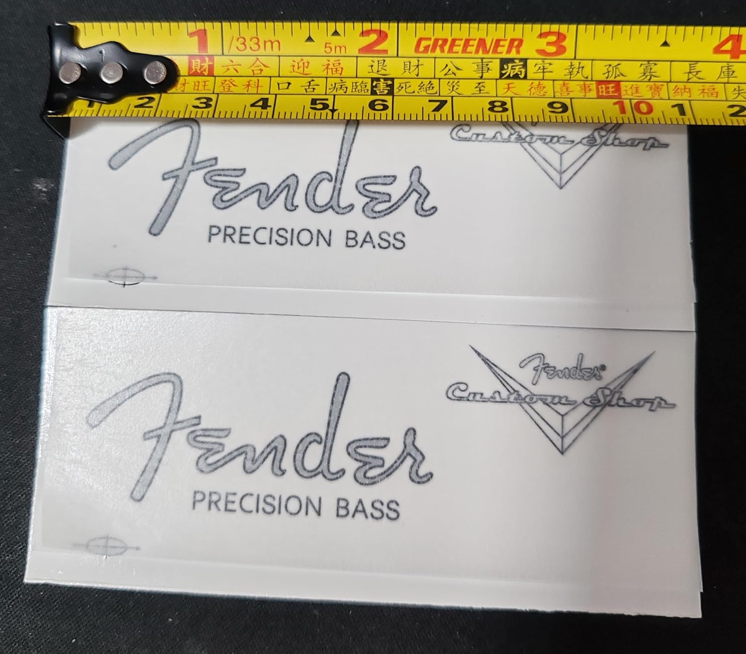 Fits for Fender Electric Guitar & Bass Head Stickers - 16 CS P bass Logo Water Transfer Stickers - Trademark Tearable Film