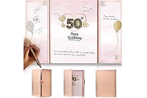 50th Birthday Guest Book Rose Gold