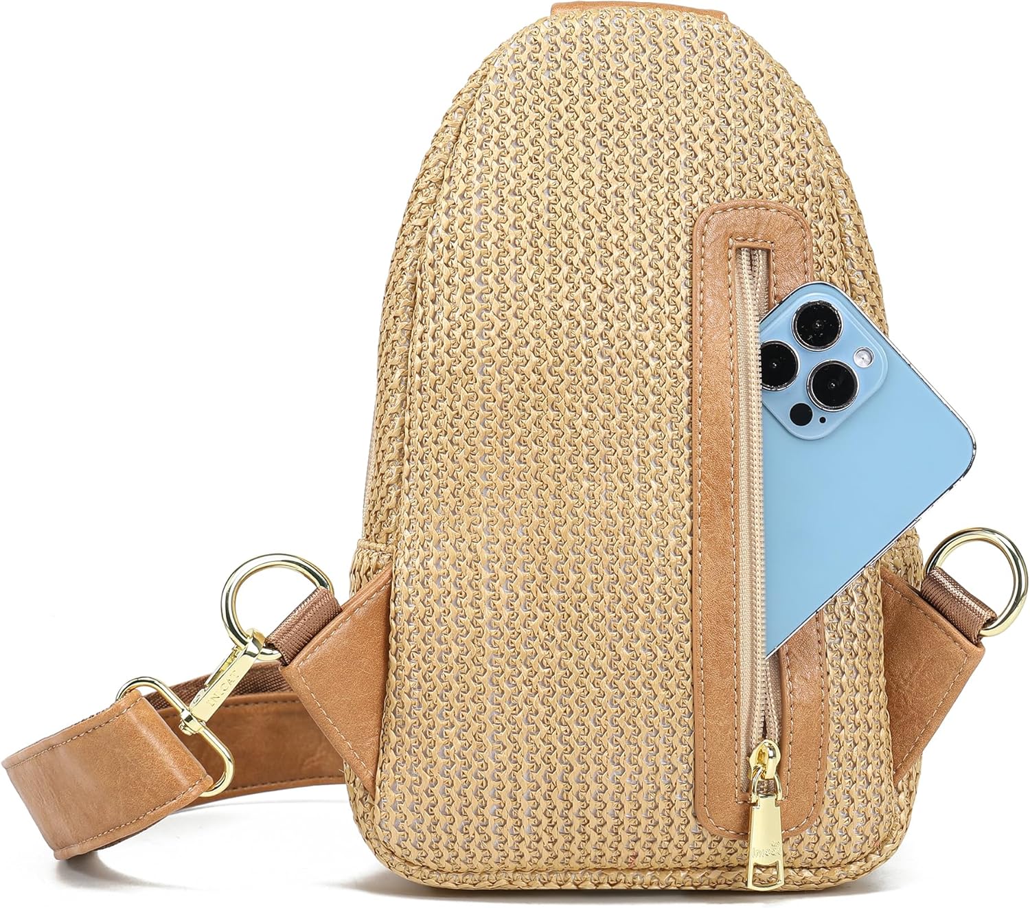 INICAT Small Faux Straw Crossbody Bag for Women, Lightweight Summer Beach Sling Purse for Everyday Errands and Casual Outings - Image 9