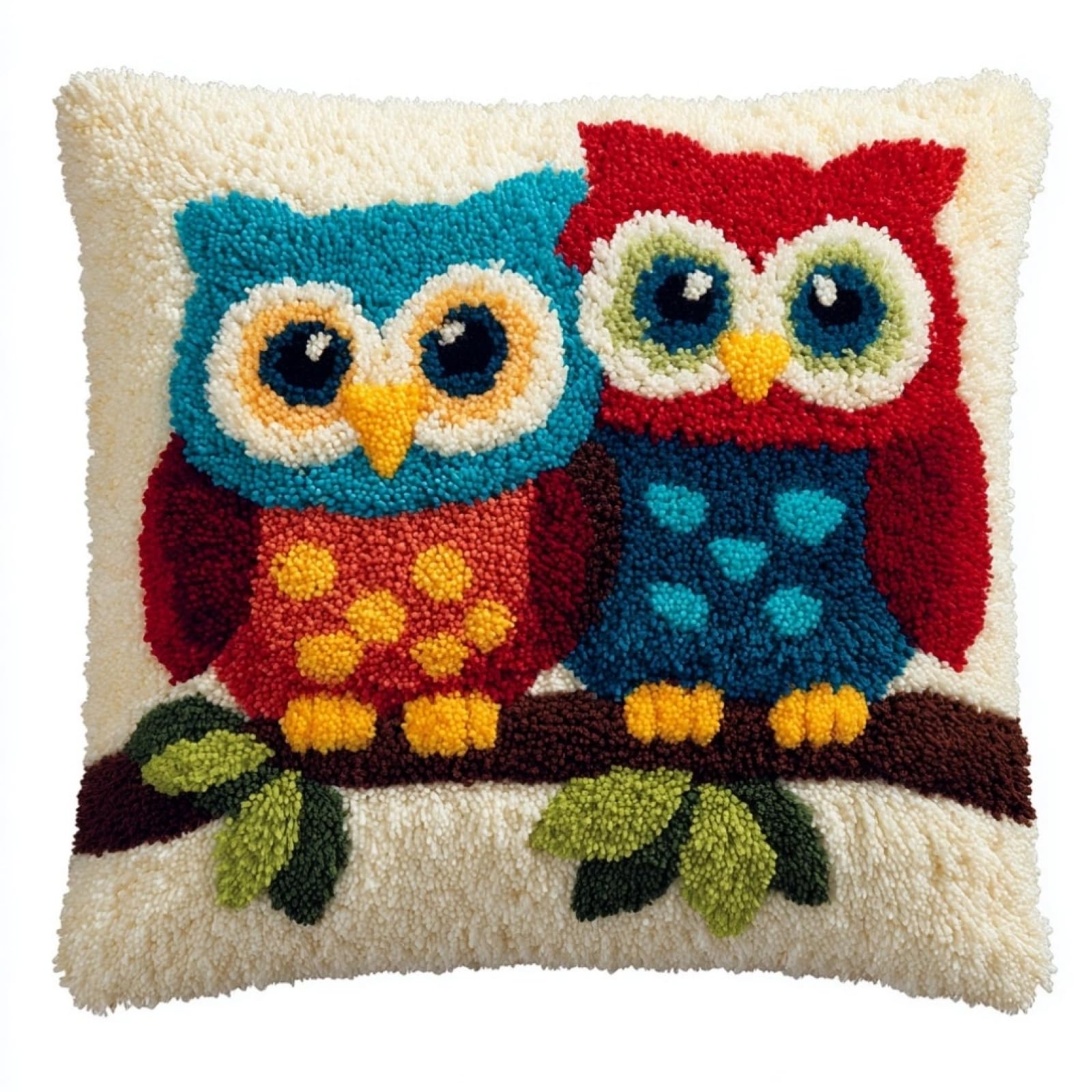 AxiangziK Latch Hook Pillow Kits with Yarn,Two Owls